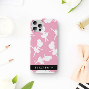 バレリーナパターン,バレエの女の子,ダンス,あなたの名前 iPhone 12 PROケース