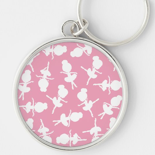 バレリーナパターン、バレエの女の子、バレエダンス キーホルダー (正面)