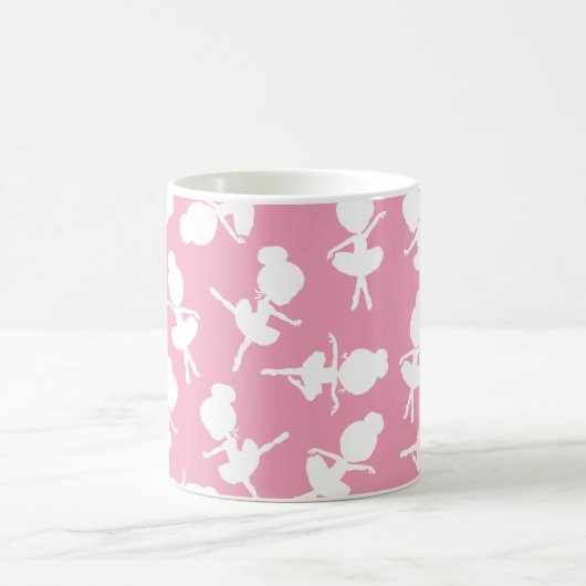 バレリーナパターン、バレエの女の子、バレエダンス コーヒーマグカップ (中央)