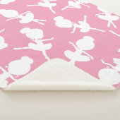 バレリーナパターン、バレエの女の子、バレエダンス シェルパブランケット (3/4)