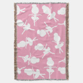 バレリーナパターン、バレエの女の子、バレエダンス スローブランケット (正面縦)