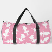 バレリーナパターン、バレエの女の子、バレエダンス ダッフルバッグ (裏面)