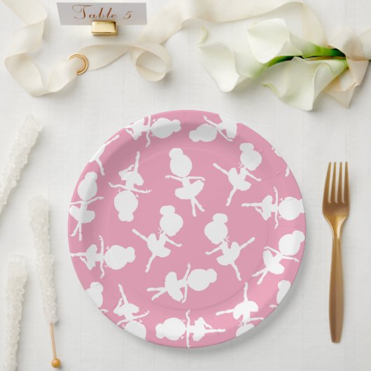 バレリーナパターン、バレエの女の子、バレエダンス ペーパープレート (ウェディング)