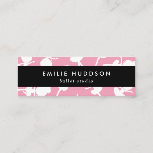 バレリーナパターン、バレエ先生、ダンススタジオ スキニー名刺 (正面)