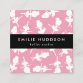 バレリーナパターン、バレエ先生、ダンススタジオ スクエア名刺 (正面)