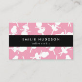 バレリーナパターン、バレエ先生、ダンススタジオ 名刺 (正面)
