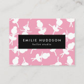 バレリーナパターン、バレエ先生、ダンススタジオ 名刺 (正面)