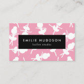 バレリーナパターン、バレエ先生、ダンススタジオ 名刺 (正面)