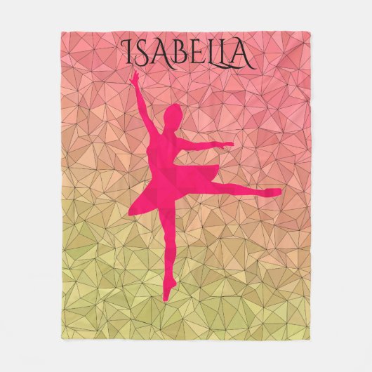 バレリーナパーソナライズされたフリースブランケットの名前。 フリースブランケット (正面)
