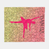 バレリーナパーソナライズされたフリースブランケットの名前。 フリースブランケット (正面(横))