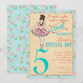 バレリーナパーティの招待状 招待状 (正面/裏面)