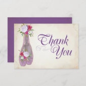 バレリーナパーティーサンキューカード、紫 サンキューカード (正面/裏面)