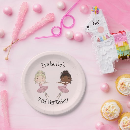 バレリーナパーティーパーソナライズされたプレート ペーパープレート (パーティー)