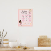 バレリーナパーティー1stバースデーマイルストーンポスター ポスター (キッチン)
