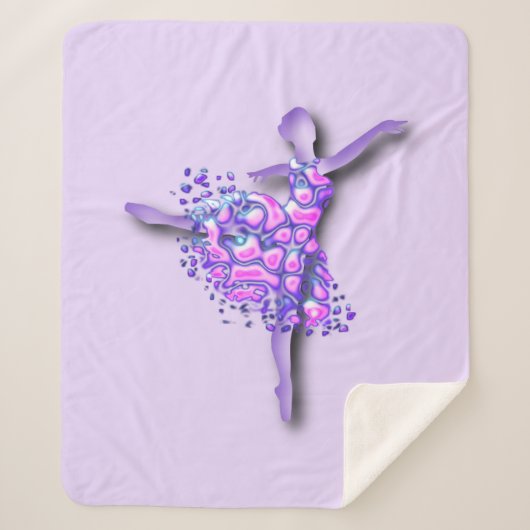 バレリーナパープルシェルパブランケットバレエダンサーガール シェルパブランケット (正面)