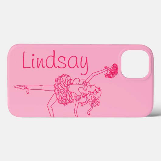 バレリーナピンクの女の子の名前パーソナライズされたipadケース Case-Mate iPhoneケース (裏面 (横))