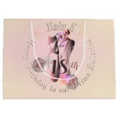 バレリーナピンクトーシューズ ラージペーパーバッグ (裏面)