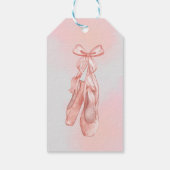 バレリーナピンクバレエのスリッパ好き ギフトタグ (裏面)