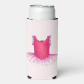 バレリーナピンクバレエダンスリサイタルツチュコスチューム スリム缶クーラー (Seltzer正面)