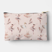 バレリーナピンクバレエパーソナライズされたシューズ名 アクセサリーポーチ (裏面)