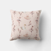 バレリーナピンクバレエパーソナライズされたシューズ名 クッション (裏面)