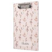 バレリーナピンクバレエパーソナライズされたシューズ名 クリップボード (左)