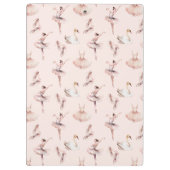 バレリーナピンクバレエパーソナライズされたシューズ名 クリップボード (裏面)