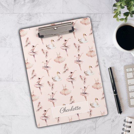 バレリーナピンクバレエパーソナライズされたシューズ名 クリップボード