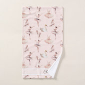 バレリーナピンクバレエパーソナライズされたシューズ名 バスタオルセット (ハンドタオル)