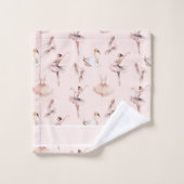 バレリーナピンクバレエパーソナライズされたシューズ名 バスタオルセット (ウォッシュタオル)