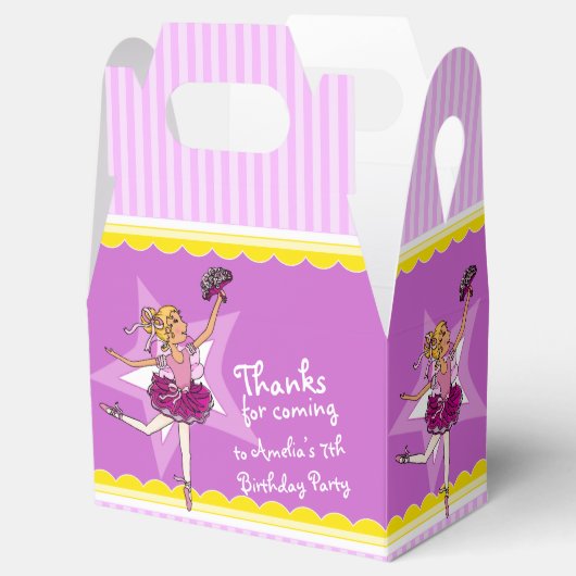 バレリーナピンクパープル誕生日のお願いボックス フェイバーボックス (オープン)
