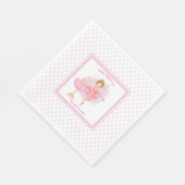 バレリーナピンクフローラ白水玉模様ナプキン スタンダードランチョンナプキン (角)