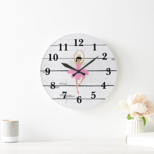 バレリーナフェアリーデコー素朴シプラップ大時計 ラージ壁時計 (ホーム)