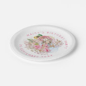 バレリーナフローラキャットネームバースデーパーティー ペーパープレート (アングル)