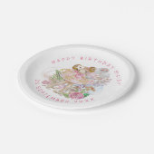 バレリーナフローラ名少女ハッピーバースデーパーティー ペーパープレート (アングル)