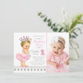 バレリーナプリンセスパールガールバースデーパーティー 招待状 (スタンド正面)