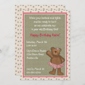 バレリーナベア招待状 招待状 (正面/裏面)