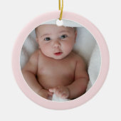バレリーナベア |ベビーガールの初めてのクリスマス写真 セラミックオーナメント (正面)