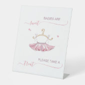 バレリーナベビーは甘い赤ちゃんシャワーの好意を扱う 台座サイン (正面)