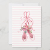 バレリーナベビーガールシャワーツゥーエレガントラマ 招待状 (裏面)