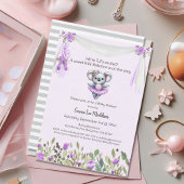 バレリーナベビーガールシャワーツチュウエキッシュコアラ 招待状