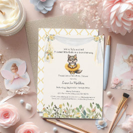 バレリーナベビーガールシャワーツチュウワクワッドウルフ 招待状