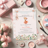 バレリーナベビーガールシャワーツチュギラフエレガントェ 招待状