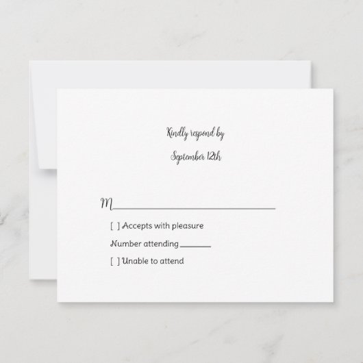 バレリーナベビーガールシャワーツチュクコアラエレガントラ 出欠カード (裏面)