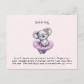 バレリーナベビーガールシャワーツチュコアラ書籍 エンクロージャーカード (裏面)