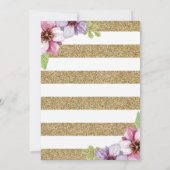 バレリーナベビーシャワーピンク&金ゴールドグリッター 招待状 (裏面)