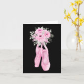 バレリーナポインテシューズフラワーズバレエダンサーのスプリン カード (黄色い花)