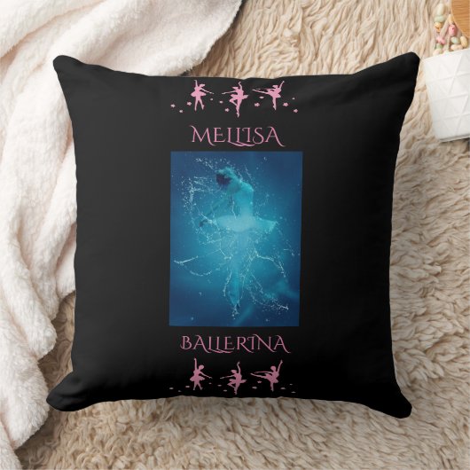 バレリーナポリエステル装飾用クッションと名前をカスタムする。 クッション (ブランケット)