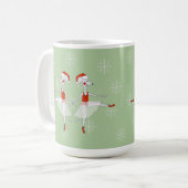 バレリーナマウスのクリスマススノーフレーク コーヒーマグカップ (正面左)