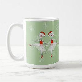 バレリーナマウスのクリスマススノーフレーク コーヒーマグカップ